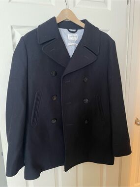 Club Monaco Men's Double-Breasted Peacoat in Navy Blue